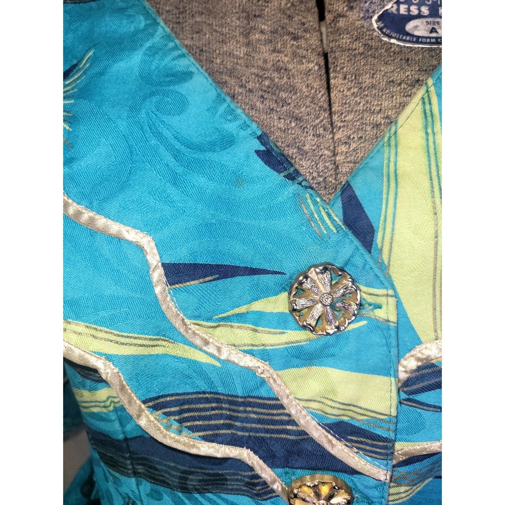 Vintage 50s 60s‎ Tropical Fish Print Set Skirt Blouse Jacket Blue Funky Volup XL - Picture 5 of 16